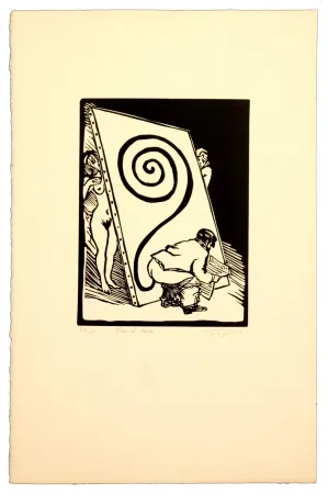 Linoincisione Topor - French caca