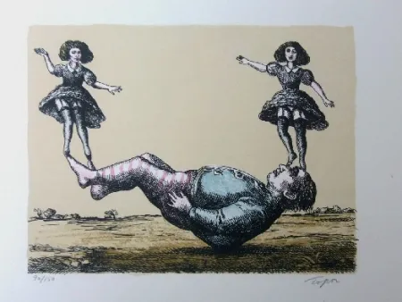 Litografia Topor - La bascule