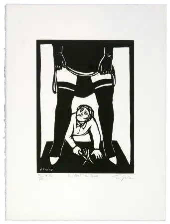 Litografia Topor - La dure école