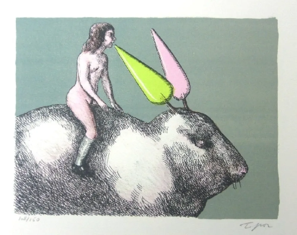 Litografia Topor - Le lapin