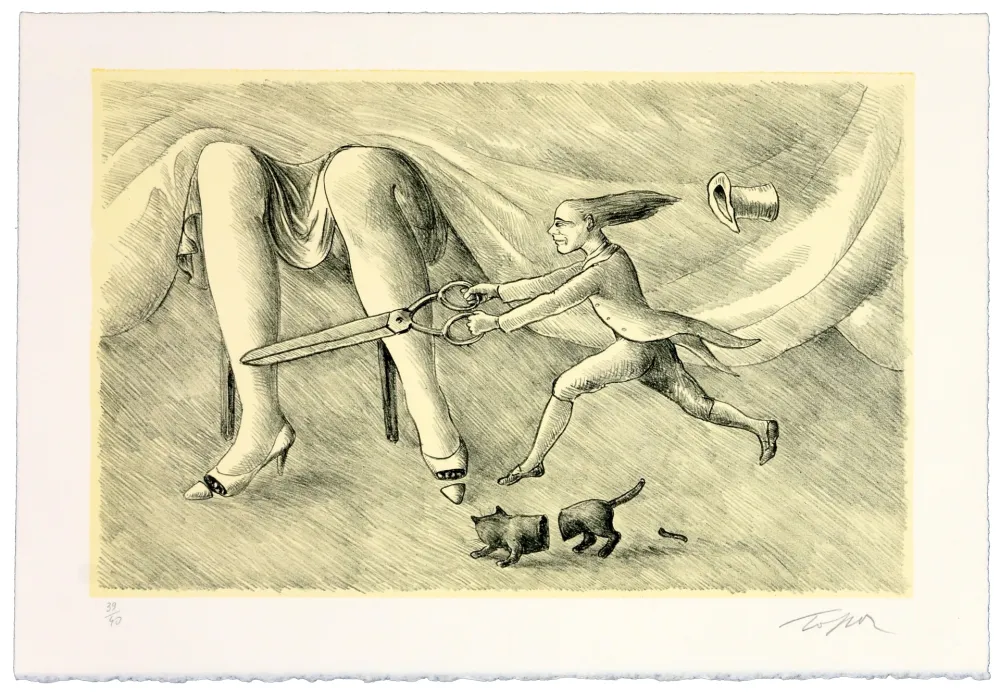 Litografia Topor - Le petit tailleur