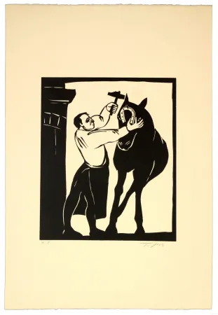 Linoincisione Topor - Maréchal nous voilà