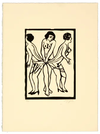 Linoincisione Topor - Marx sisters