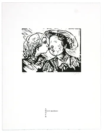 Linoincisione Topor - Merci madame