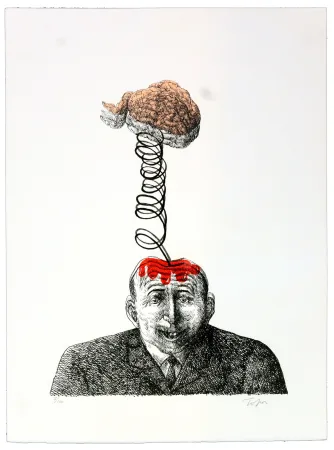 Litografia Topor - Par-dessus la tête