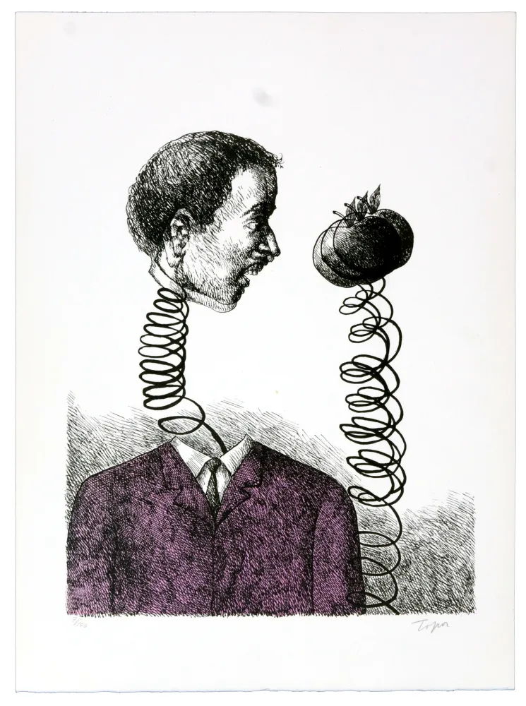 Litografia Topor - Plus près de toi ma pomme