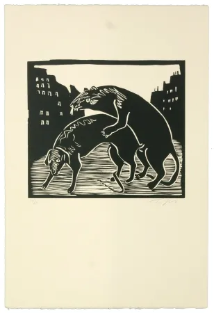 Linoincisione Topor - Que fait la police ?