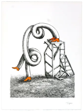 Litografia Topor - Salto Morale