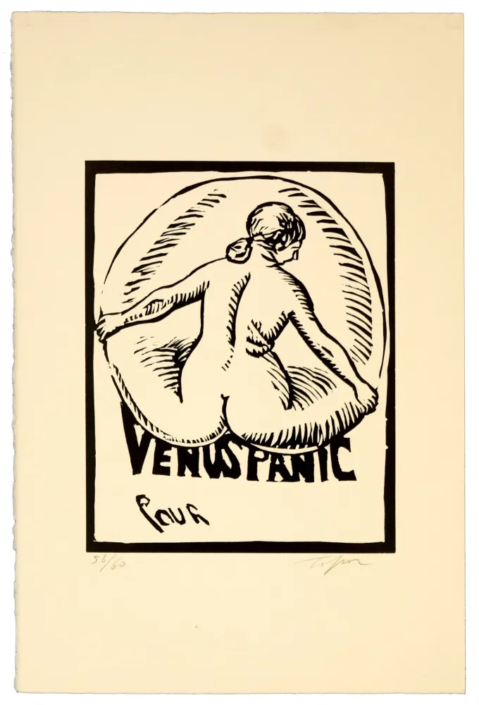 Linoincisione Topor - Venus Panic