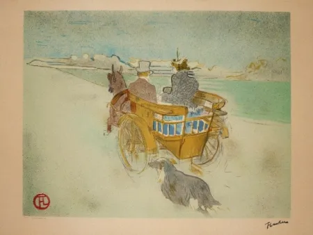 Litografia Toulouse-Lautrec - La charette anglaise