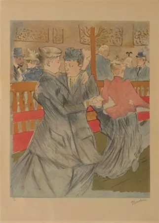 Litografia Toulouse-Lautrec - La danse au Moulin Rouge