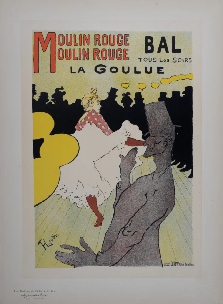 Litografia Toulouse-Lautrec - Moulin Rouge - La Goulue, Les Maitres de L’Affiche, 1898