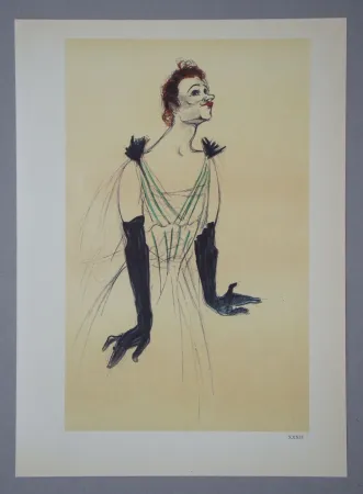 Rotocalcografia Toulouse-Lautrec - Yvette Guilbert -Maquette d'une affiche