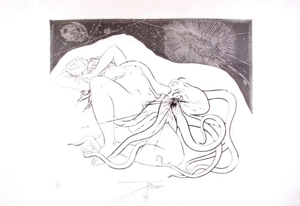 Acquaforte Trémois - Hommage à Hokusai