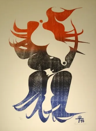 Litografia Tschumi - Federfrau