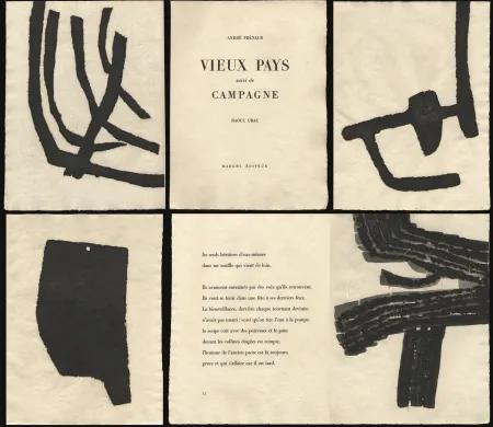 Libro Illustrato Ubac - André Frénaud. VIEUX PAYS suivi de Campagne (1967)
