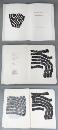 Libro Illustrato Ubac - J.-P. Schneider. À TRAVERS LA DURÉE. Avec 16 gravures de Raoul Ubac sur ardoise ou sur linoléum (1975)