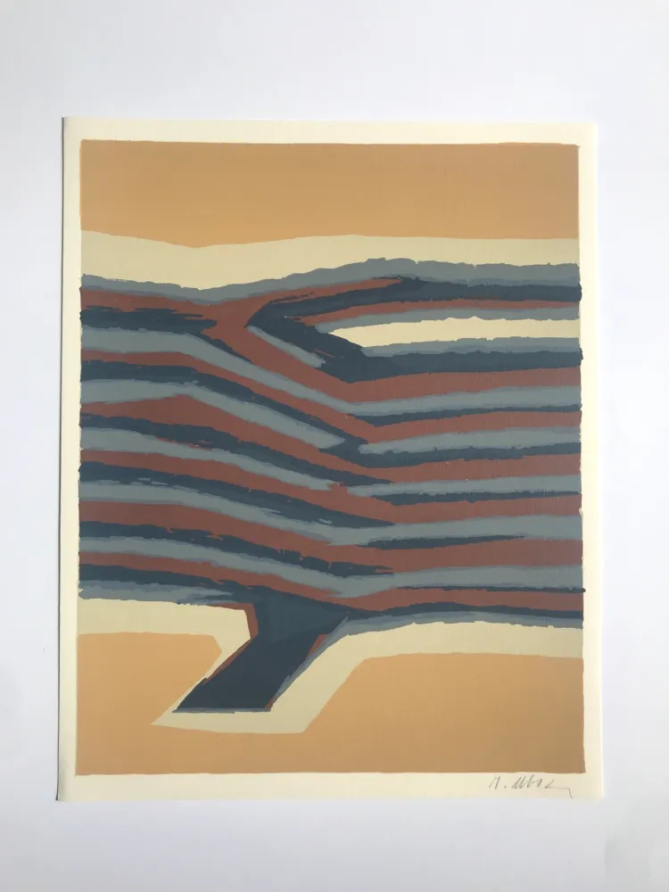 Litografia Ubac - Voies ferrées (la Terre V)