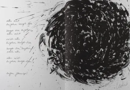 Litografia Uecker - Spirale, 1987 - Hand-signed