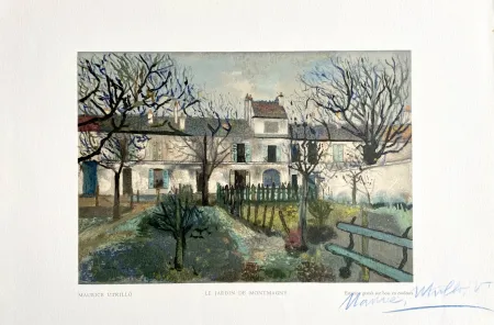 Incisione Su Legno Utrillo - Le Jardin de Montmagny
