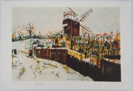 Litografia Utrillo - Moulin de la Galette à Montmartre