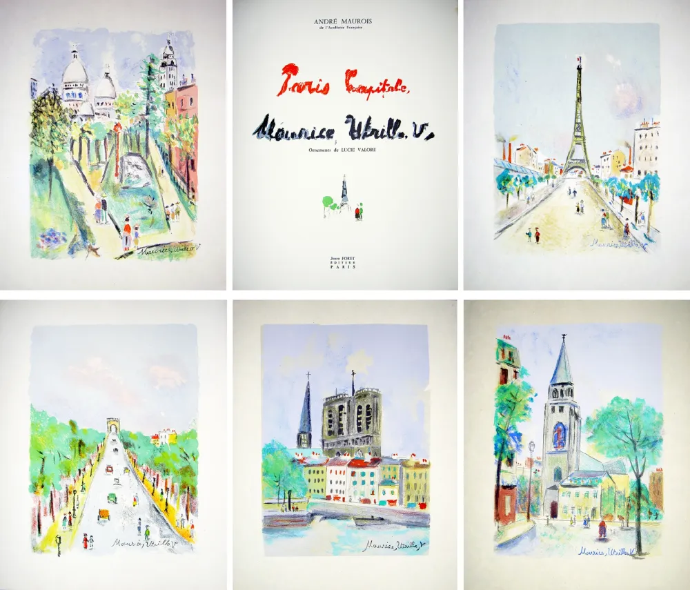 Libro Illustrato Utrillo - PARIS CAPITALE. Lithographies originales de Maurice Utrillo, V. (1955).