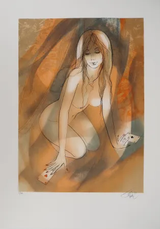 Litografia Valadie - Brassens, Une Jolie Fleur