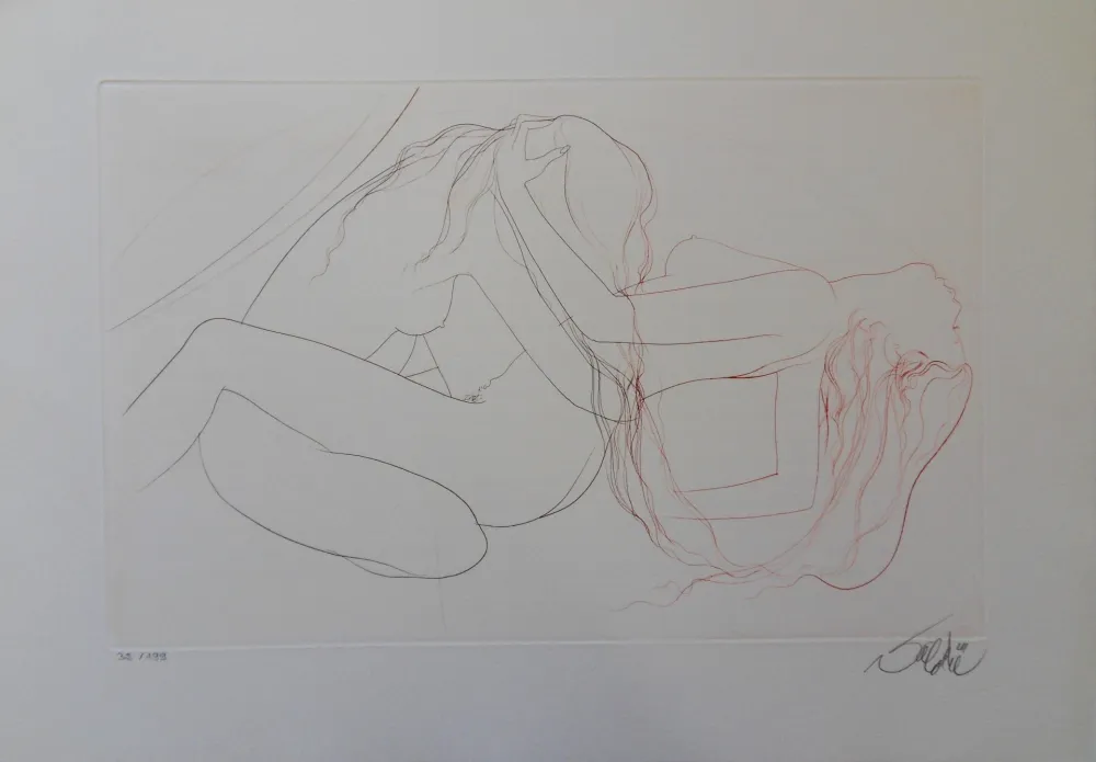 Incisione Valadie - Elle chavirait de plaisir