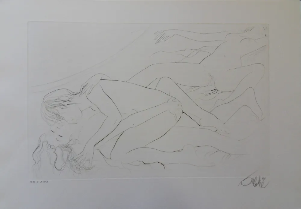 Incisione Valadie - Etreinte et attente