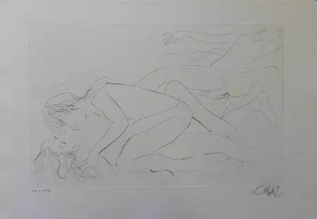 Incisione Valadie - Etreinte et attente