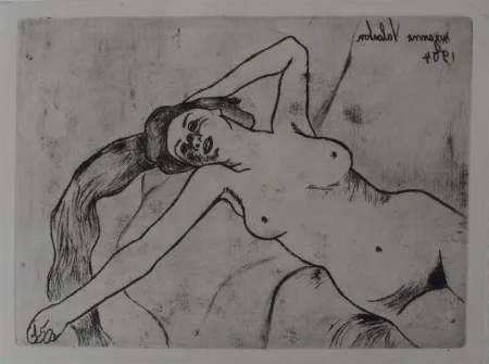 Incisione Valadon - Ketty s'étirant