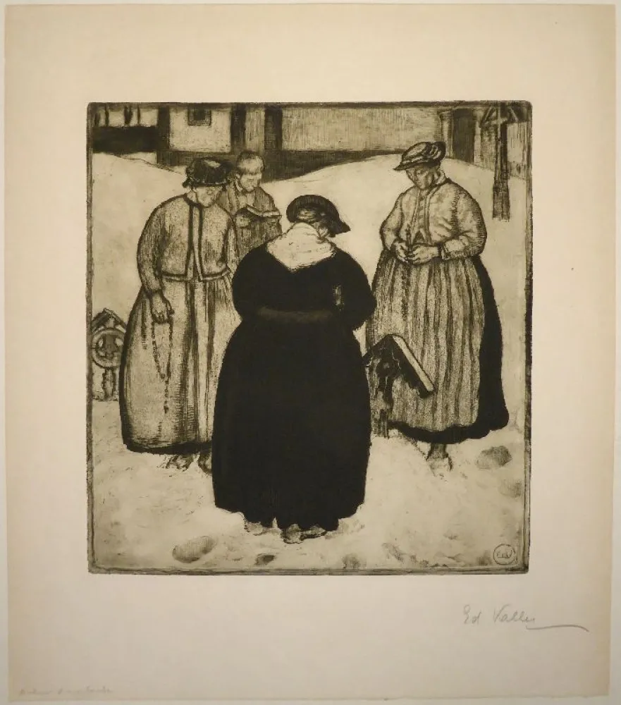 Acquaforte E Acquatinta Vallet - Autour d'une tombe