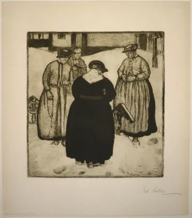 Acquaforte E Acquatinta Vallet - Autour d'une tombe