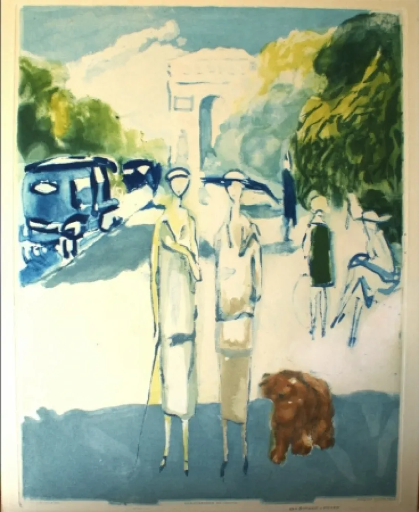 Acquatinta Van Dongen - Avenue de Bois de Boulogne