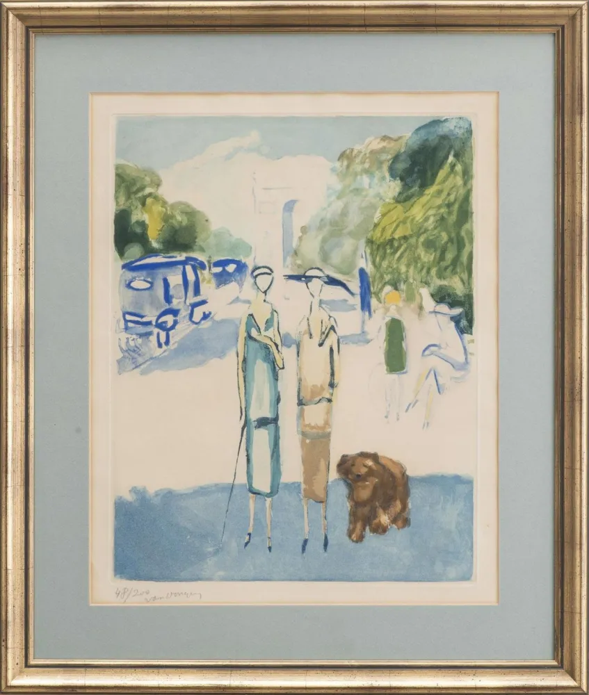 Acquatinta Van Dongen - Avenue du Bois, 1928 
