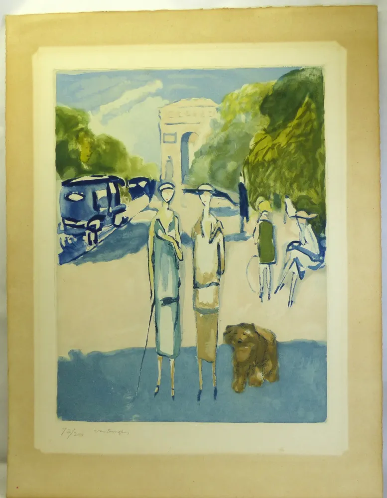 Acquatinta Van Dongen - Avenue du Bois, 1928 