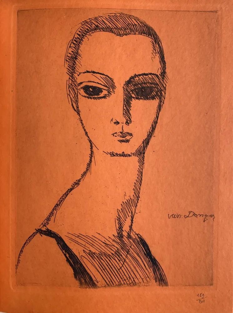 Incisione Van Dongen - Girl with Swans Neck