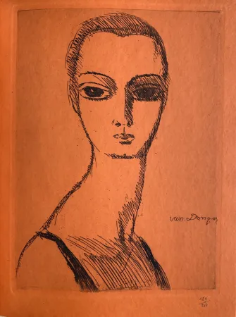 Incisione Van Dongen - Girl with Swans Neck