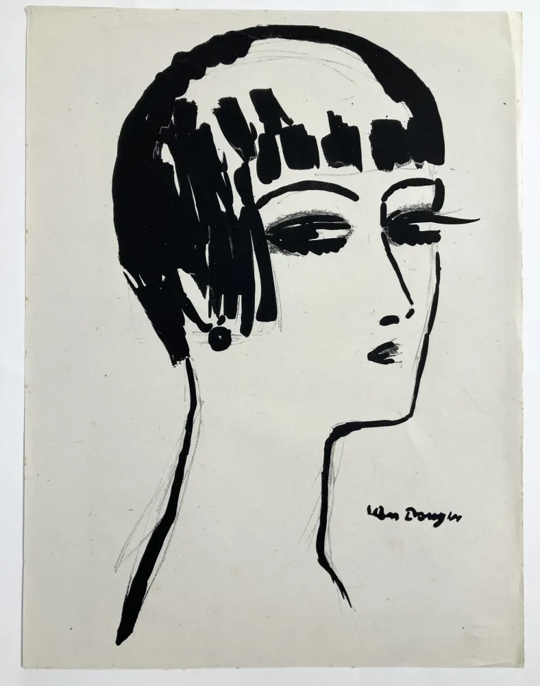 Litografia Van Dongen - Les cheveux courts , 1926