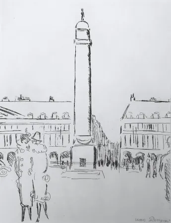 Incisione Van Dongen - Place Vendome