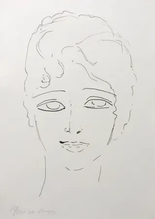 Litografia Van Dongen - Tete de Femme