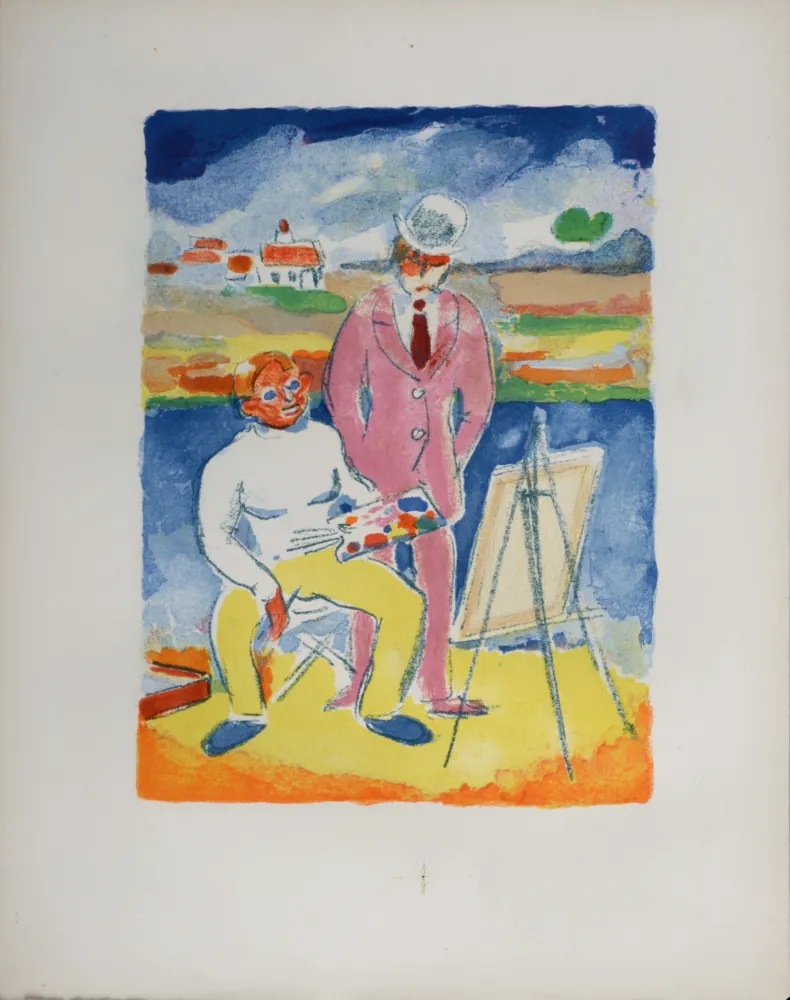 Litografia Van Dongen - Vlaminck et Derain à Chatou, 1949