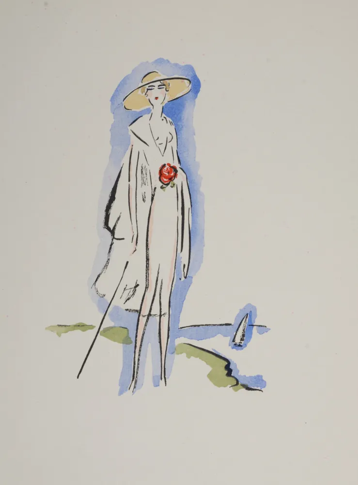 Pochoir Van Dongen - Woman at the Seaside, 1925