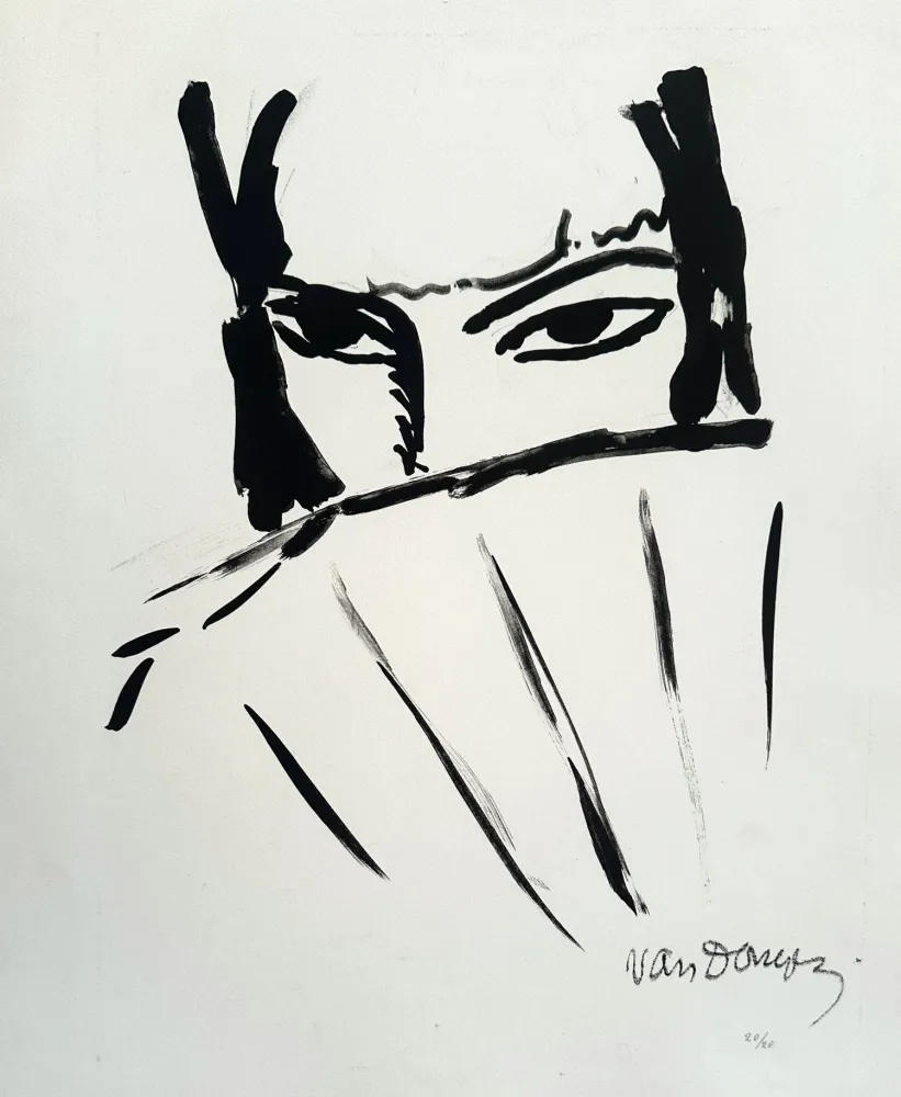 Litografia Van Dongen - Woman with a Fan