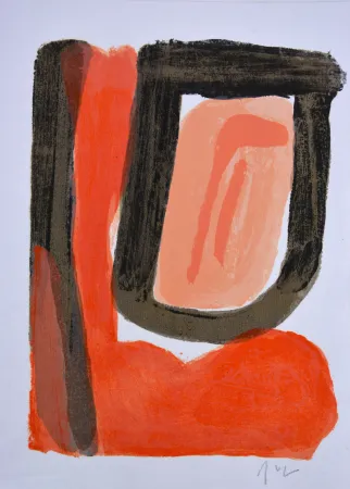 Litografia Van Velde - Dans leur voix les eaux