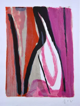 Litografia Van Velde - Dans leur voix les eaux