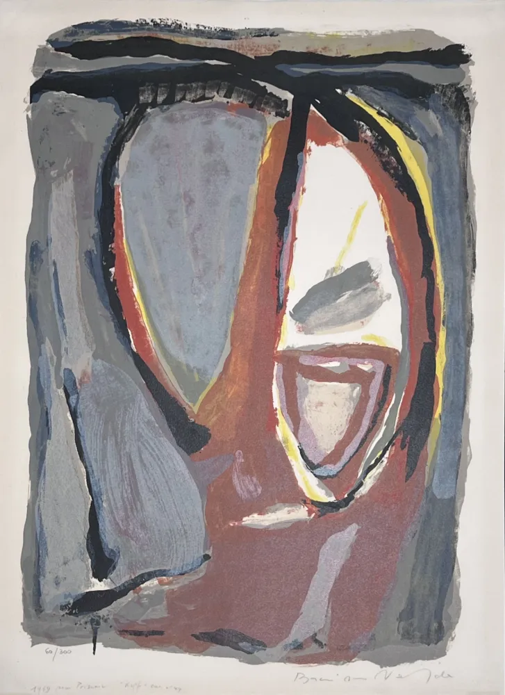 Litografia Van Velde - Tête 