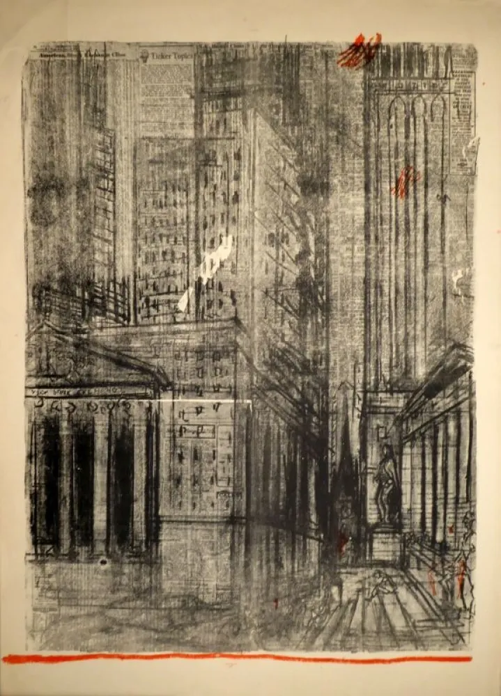 Litografia Varlin (Guggenheim, Willy) - Wall-Street