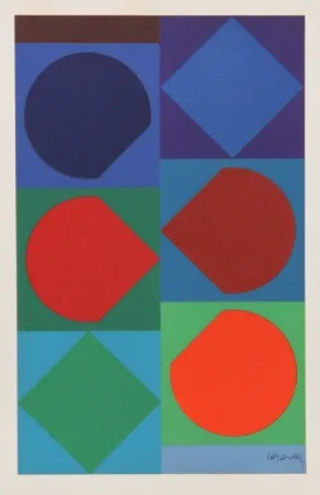 Litografia Vasarely - Beryll from Souvenirs de Portraits d'Artistes