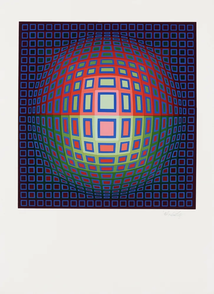 Multiplo Vasarely - Blue Composition, c